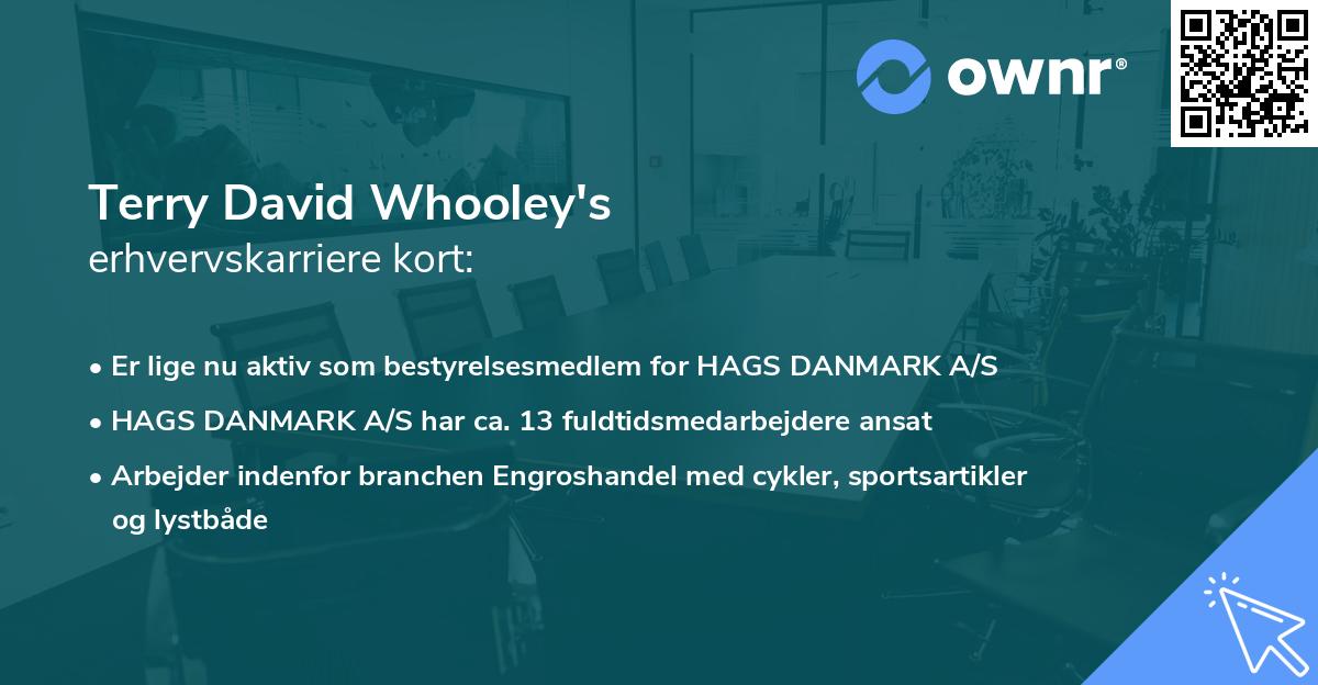 Terry David Whooley's erhvervskarriere kort