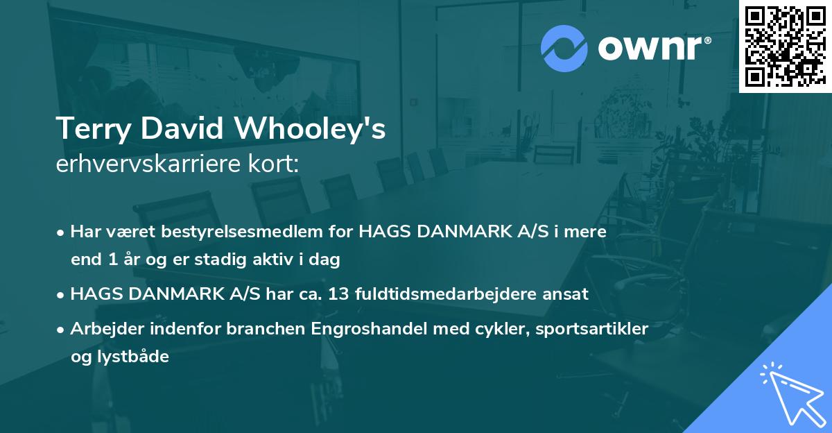 Terry David Whooley's erhvervskarriere kort