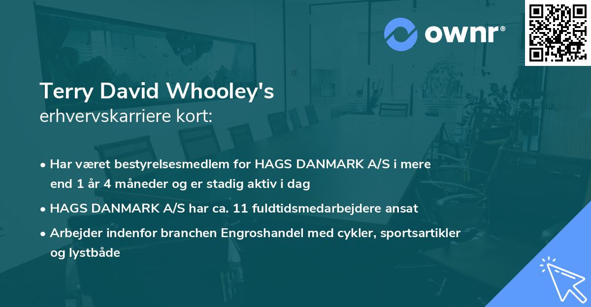 Terry David Whooley's erhvervskarriere kort