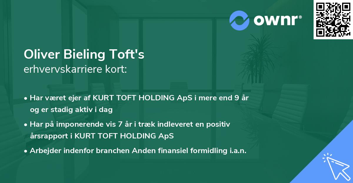 Oliver Bieling Toft's erhvervskarriere kort