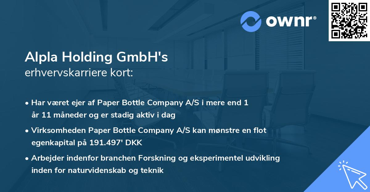 Alpla Holding GmbH's erhvervskarriere kort