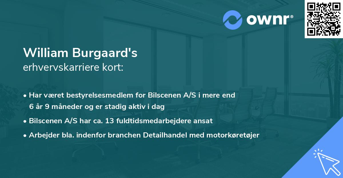 William Burgaard's erhvervskarriere kort