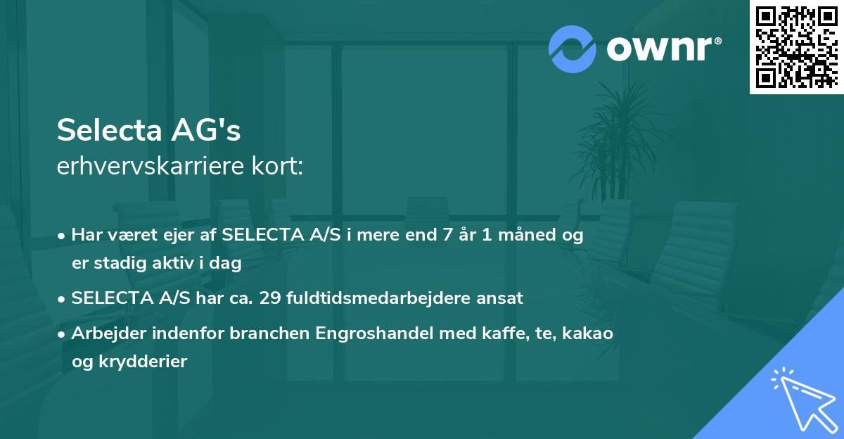 Selecta AG's erhvervskarriere kort