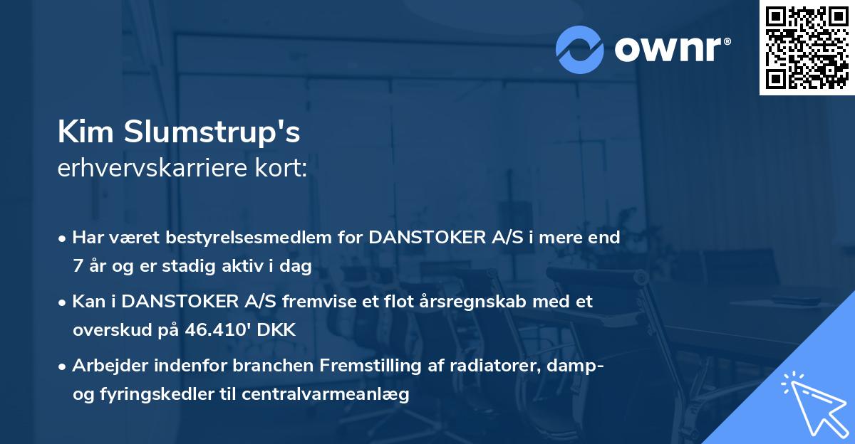 Kim Slumstrup's erhvervskarriere kort