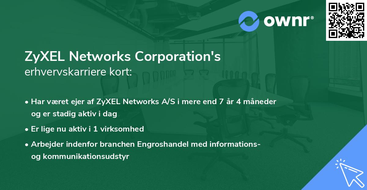 ZyXEL Networks Corporation's erhvervskarriere kort