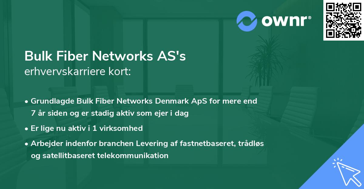 Bulk Fiber Networks AS's erhvervskarriere kort