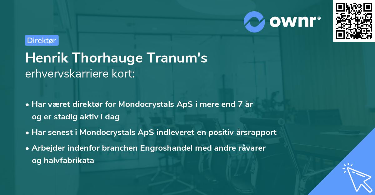 Henrik Thorhauge Tranum's erhvervskarriere kort