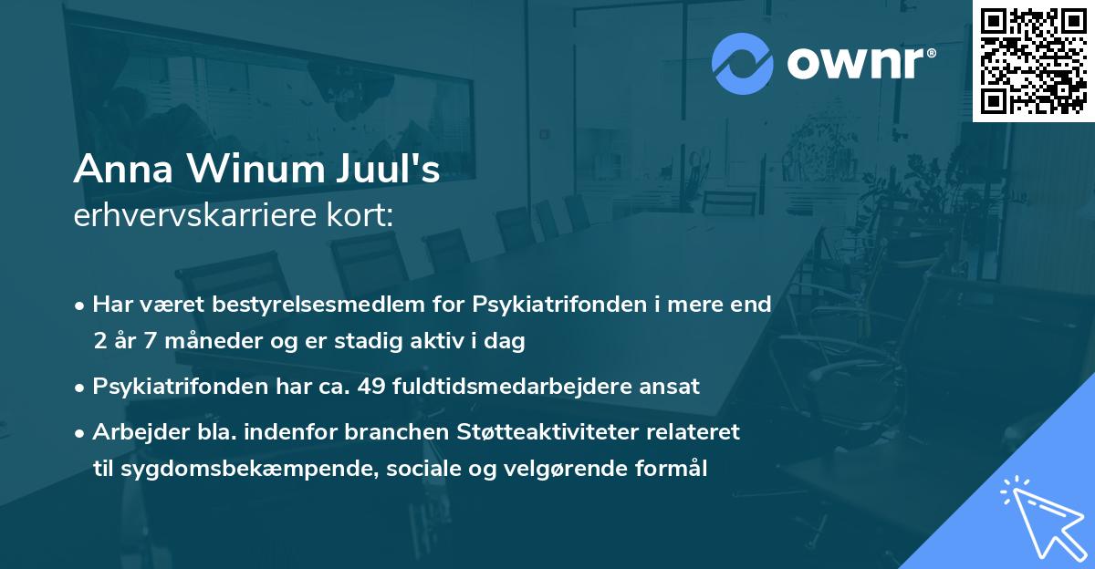 Anna Winum Juul's erhvervskarriere kort