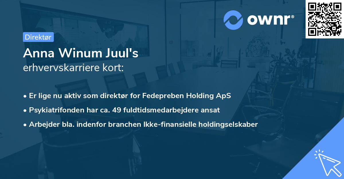 Anna Winum Juul's erhvervskarriere kort