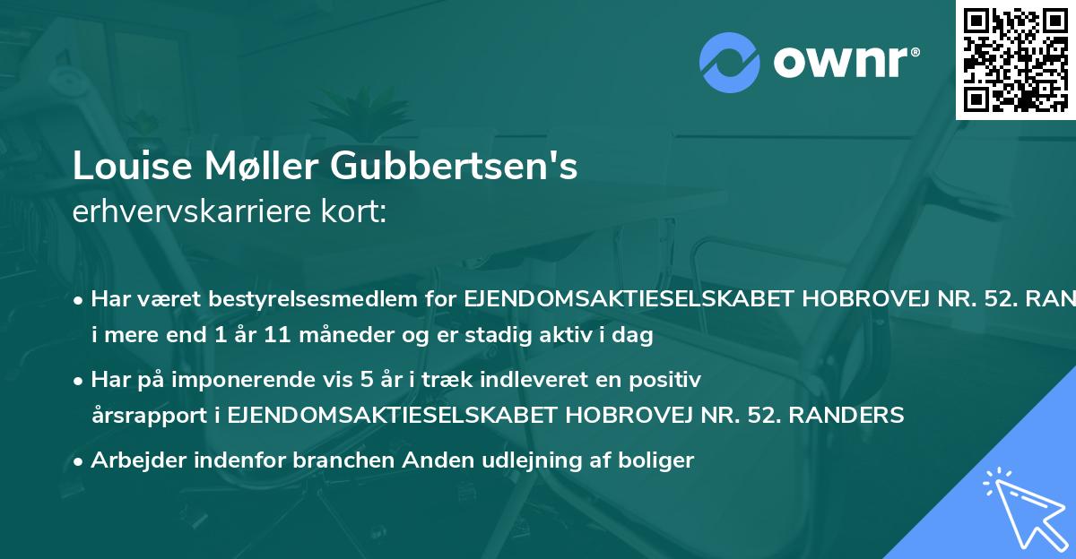 Louise Møller Gubbertsen's erhvervskarriere kort