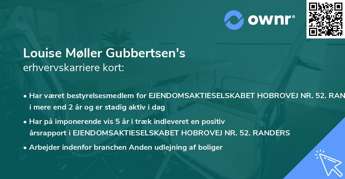 Louise Møller Gubbertsen's erhvervskarriere kort