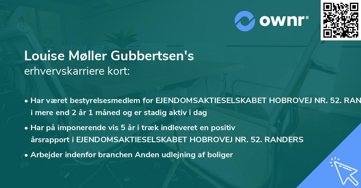 Louise Møller Gubbertsen's erhvervskarriere kort