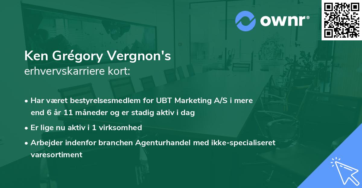 Ken Grégory Vergnon's erhvervskarriere kort