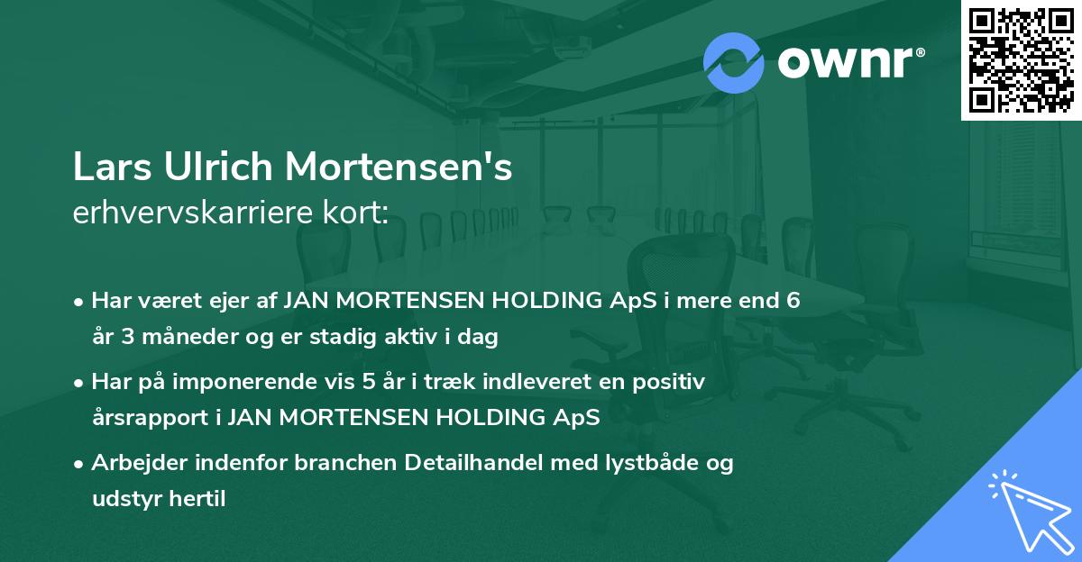 Lars Ulrich Mortensen's erhvervskarriere kort