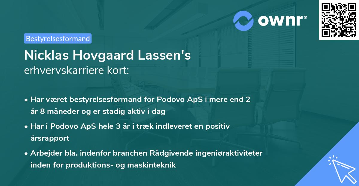 Nicklas Hovgaard Lassen's erhvervskarriere kort