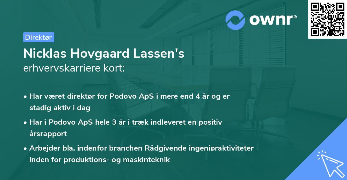 Nicklas Hovgaard Lassen's erhvervskarriere kort