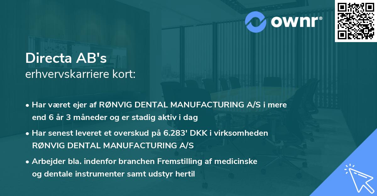 Directa AB's erhvervskarriere kort