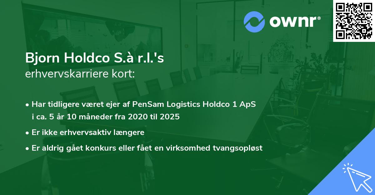 Bjorn Holdco S.à r.l.'s erhvervskarriere kort