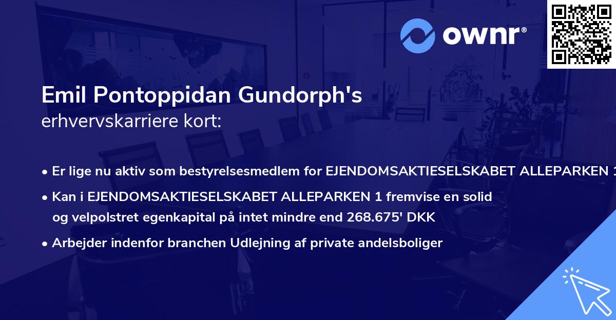 Emil Pontoppidan Gundorph's erhvervskarriere kort