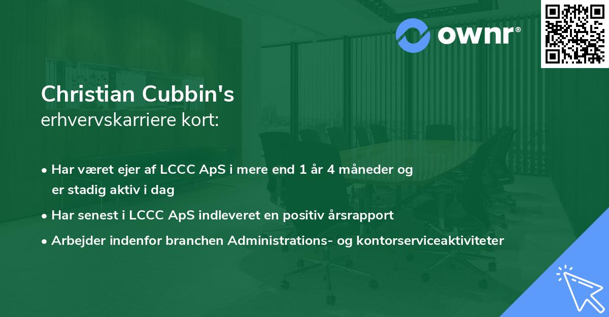 Christian Cubbin's erhvervskarriere kort