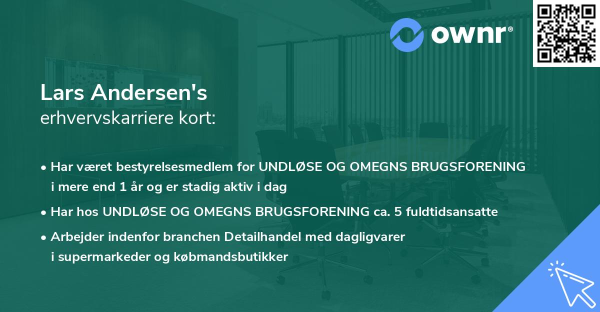 Lars Andersen's erhvervskarriere kort