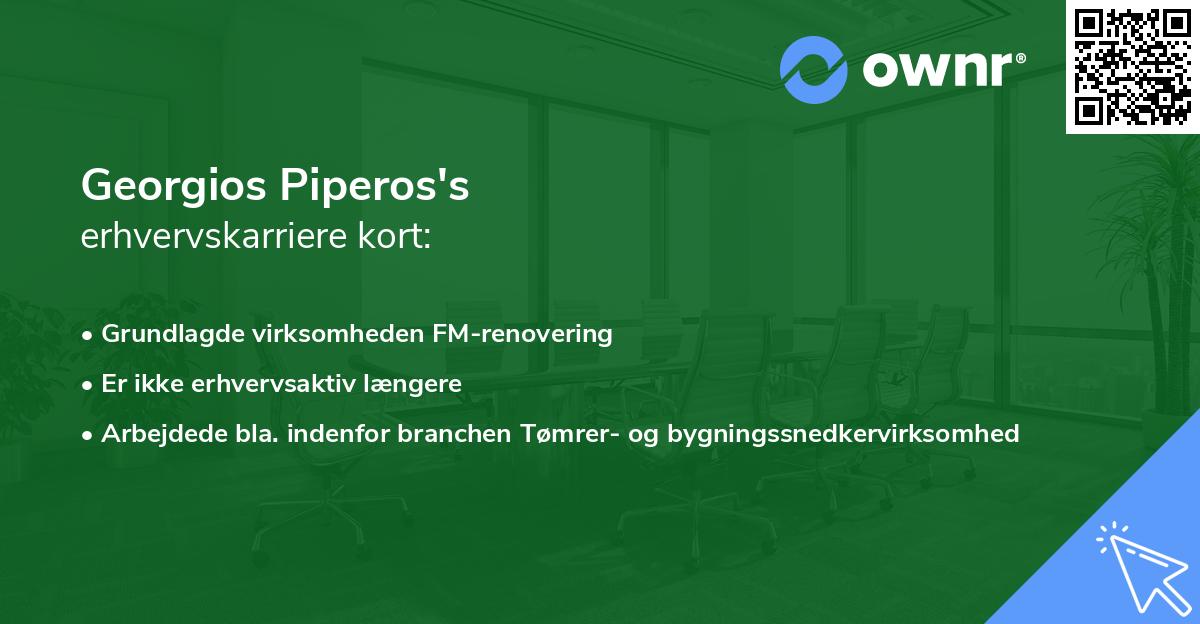 Georgios Piperos's erhvervskarriere kort