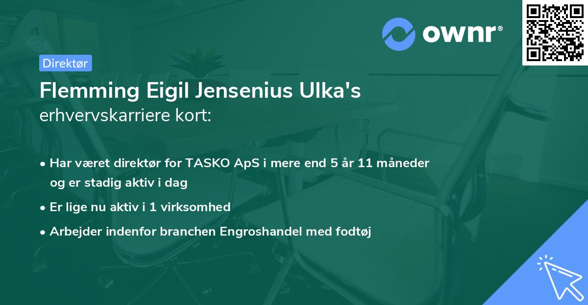 Flemming Eigil Jensenius Ulka's erhvervskarriere kort