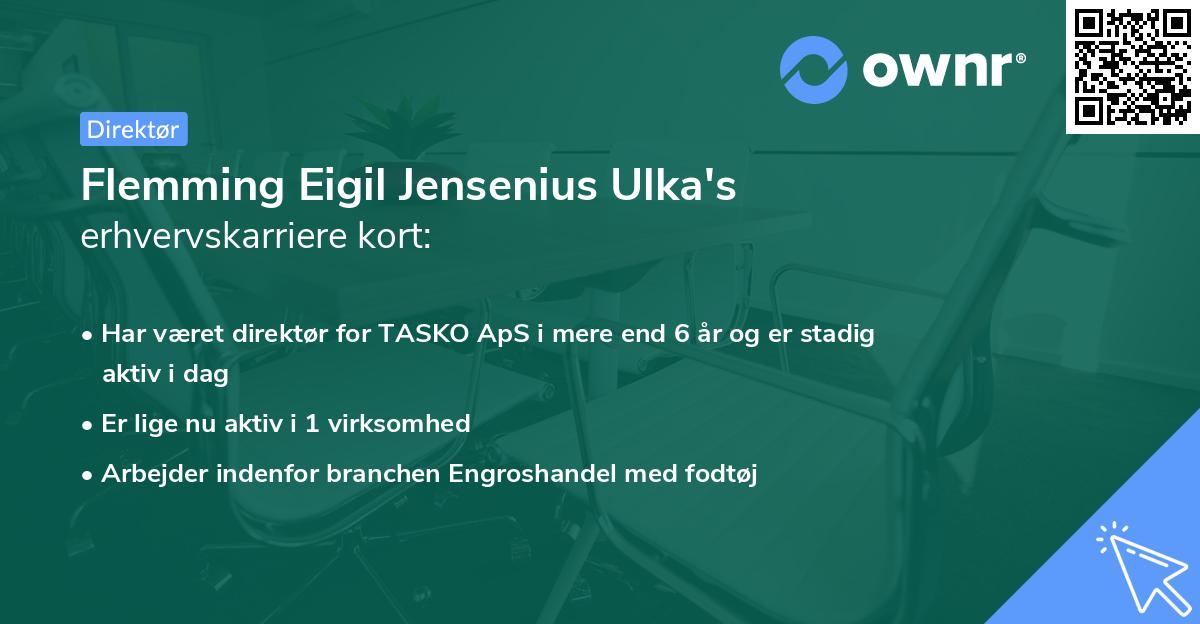 Flemming Eigil Jensenius Ulka's erhvervskarriere kort