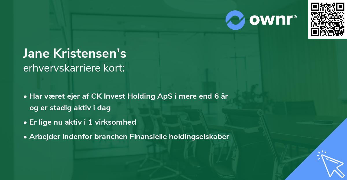 Jane Kristensen's erhvervskarriere kort