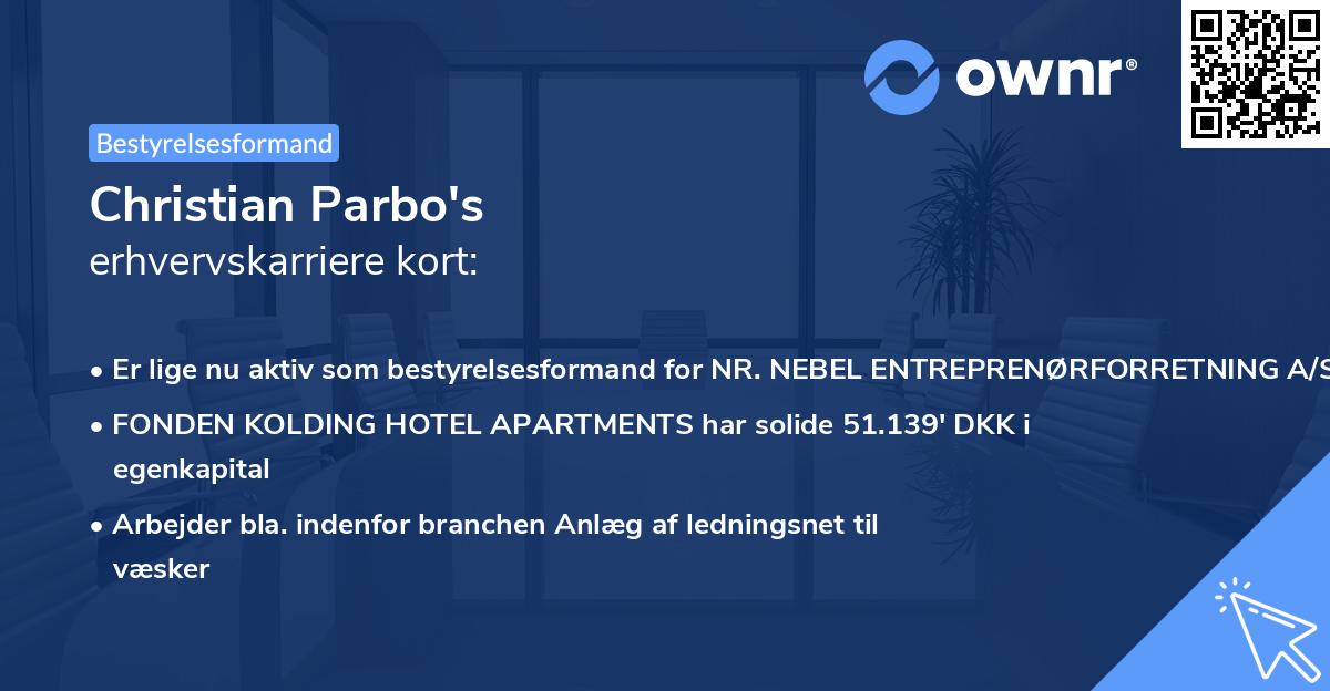 Christian Parbo's erhvervskarriere kort