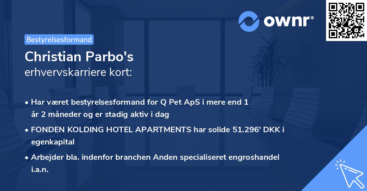 Christian Parbo's erhvervskarriere kort