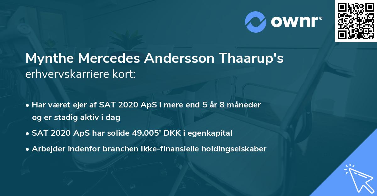 Mynthe Mercedes Andersson Thaarup's erhvervskarriere kort