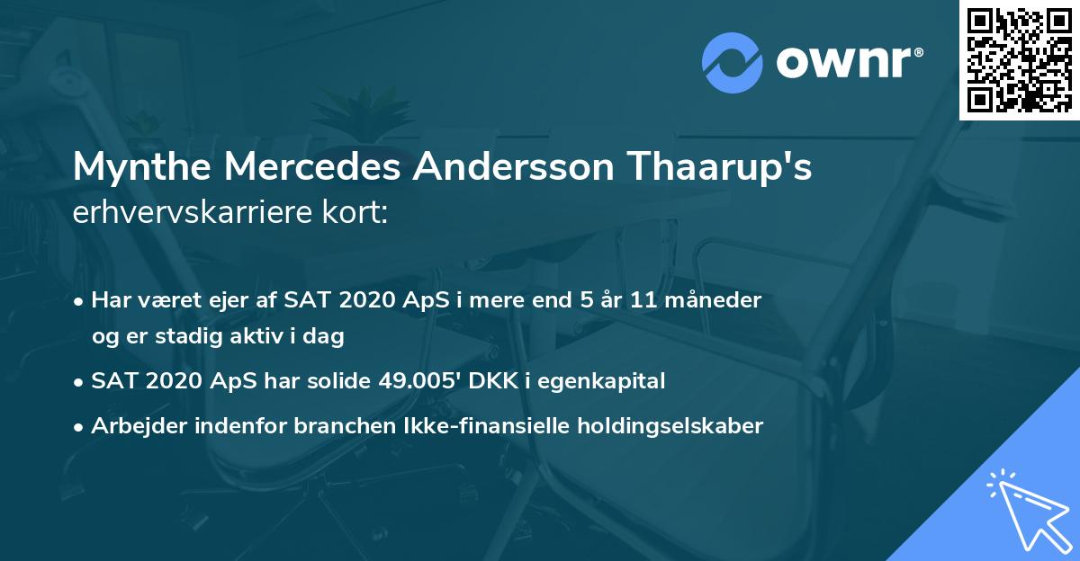 Mynthe Mercedes Andersson Thaarup's erhvervskarriere kort