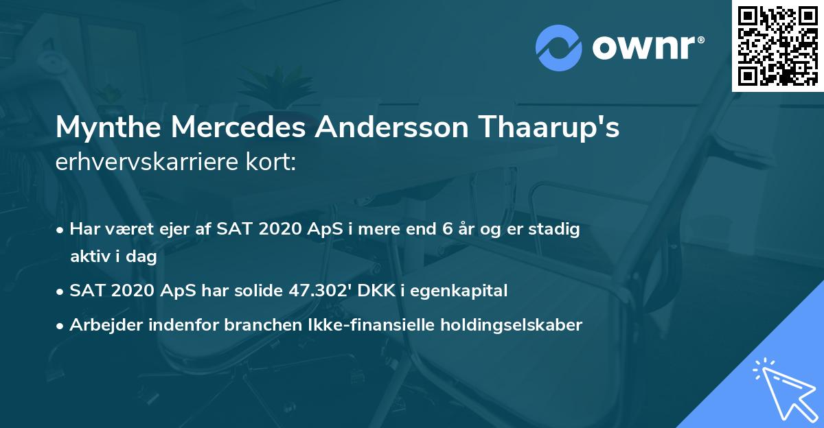 Mynthe Mercedes Andersson Thaarup's erhvervskarriere kort