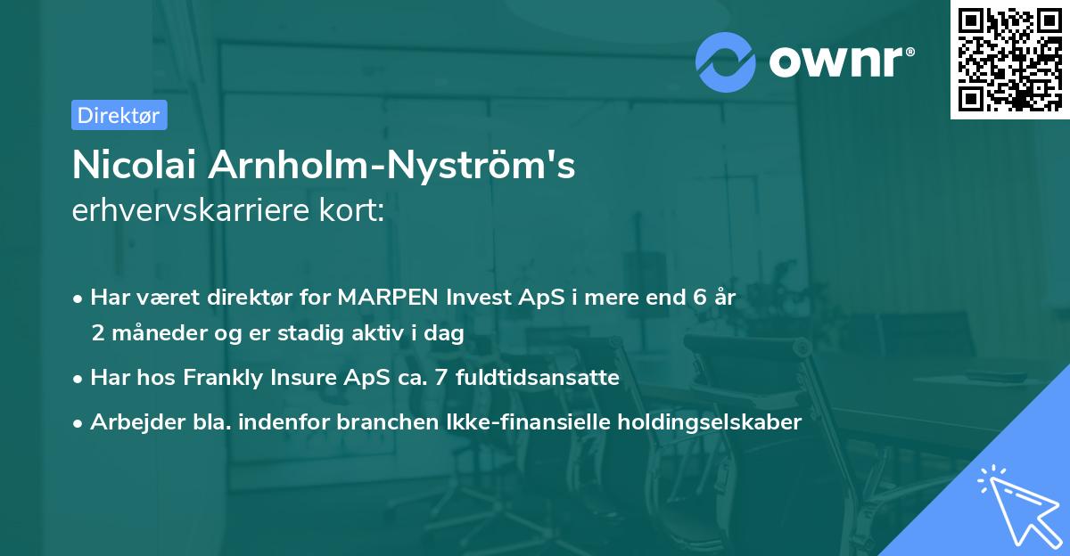 Nicolai Arnholm-Nyström's erhvervskarriere kort