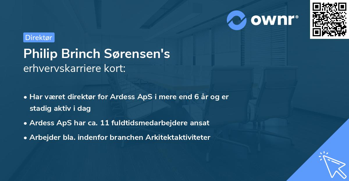 Philip Brinch Sørensen's erhvervskarriere kort