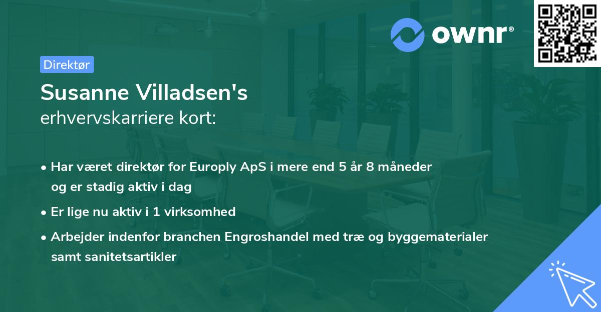 Susanne Villadsen's erhvervskarriere kort
