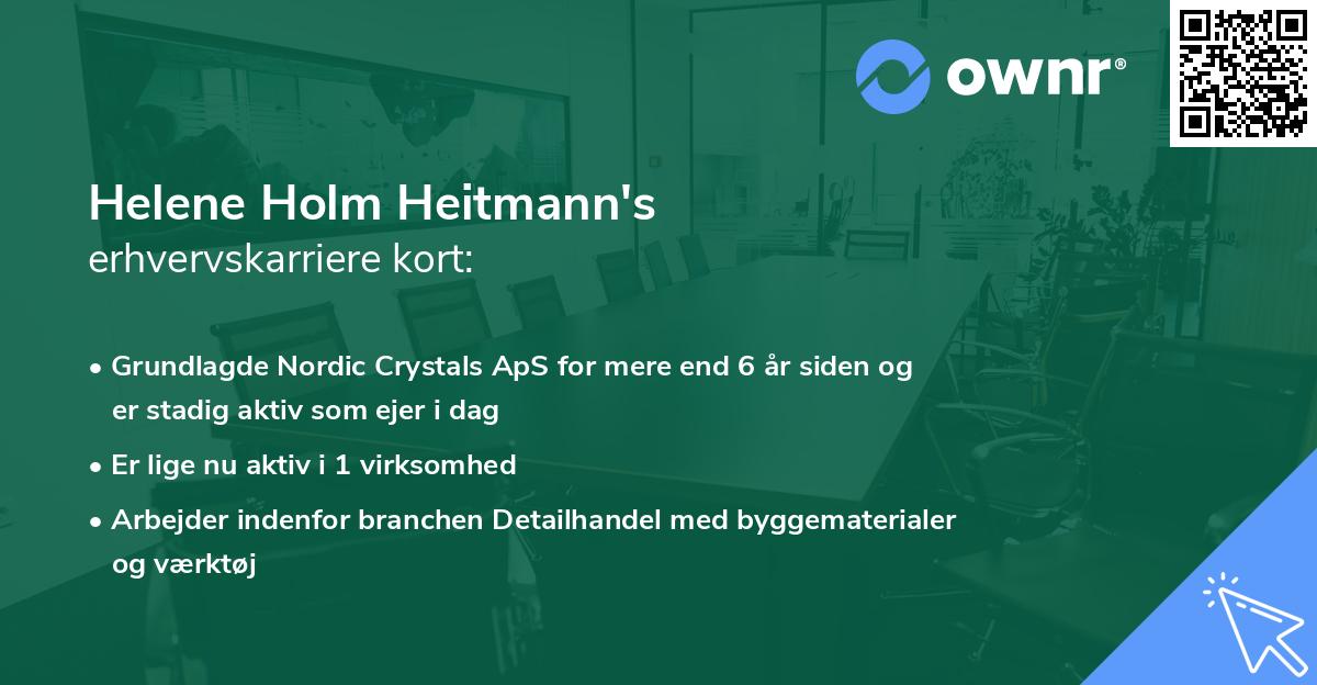 Helene Holm Heitmann's erhvervskarriere kort