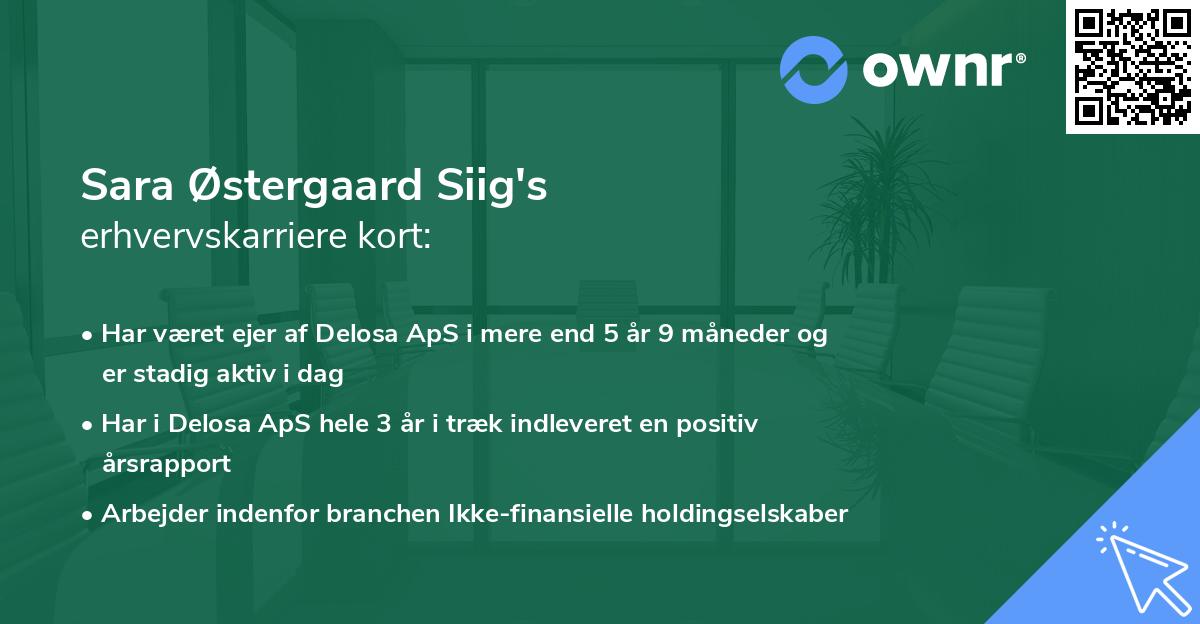 Sara Østergaard Siig's erhvervskarriere kort