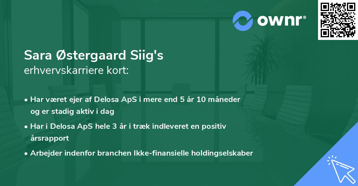 Sara Østergaard Siig's erhvervskarriere kort