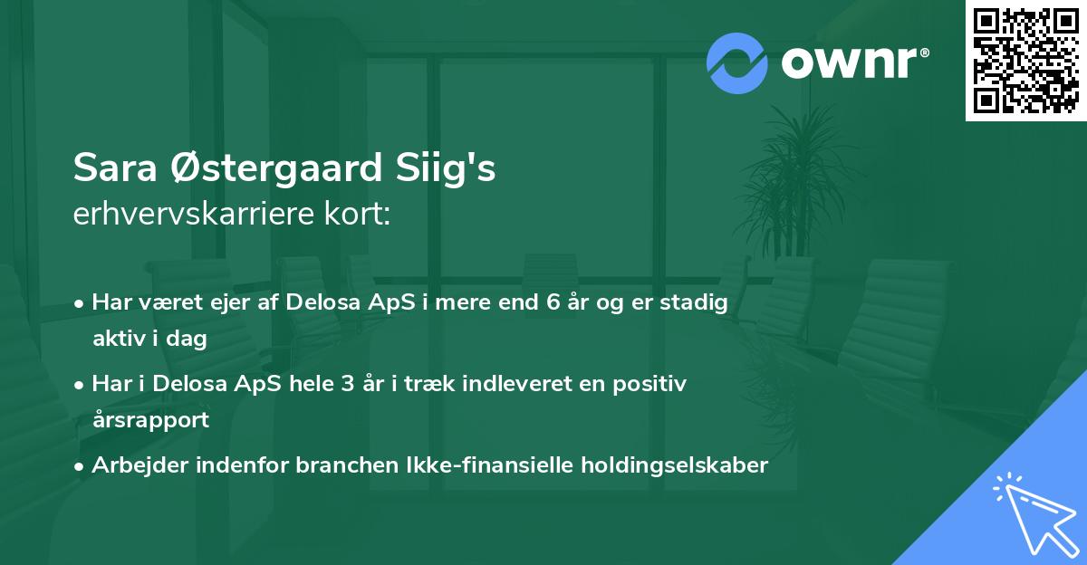 Sara Østergaard Siig's erhvervskarriere kort