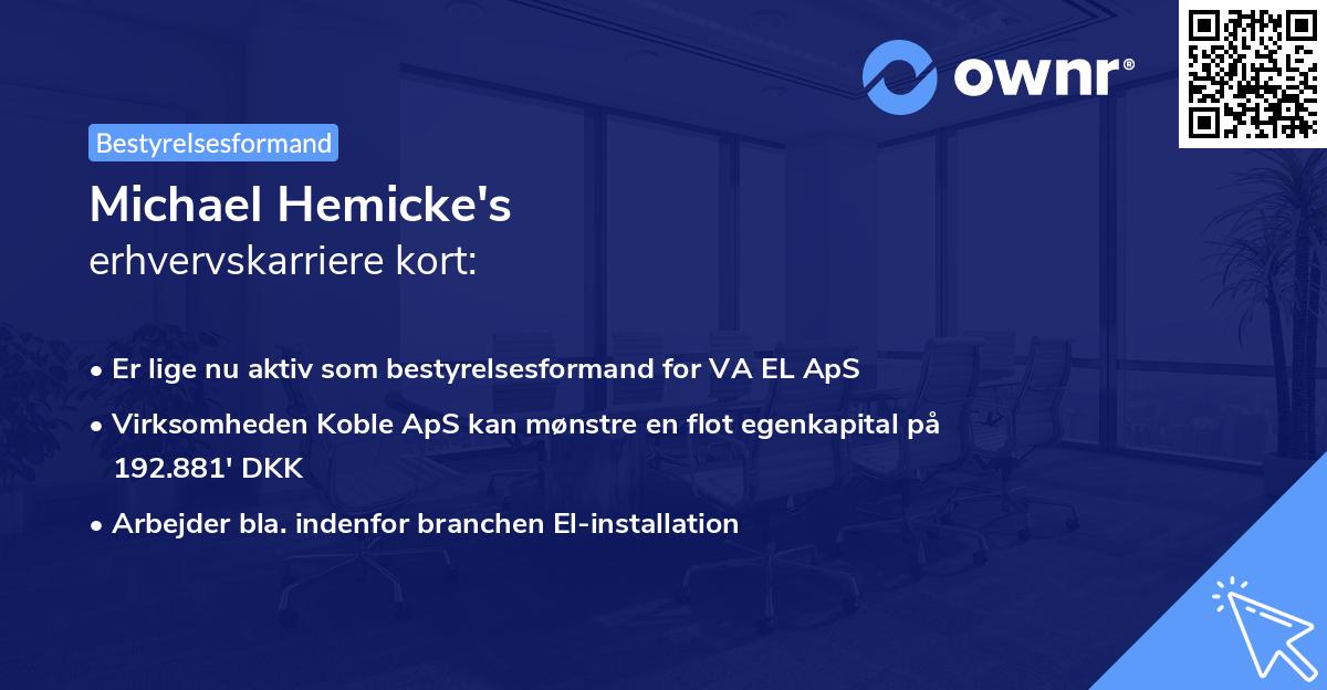 Michael Hemicke's erhvervskarriere kort