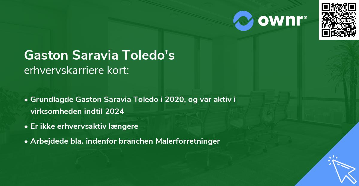 Gaston Saravia Toledo's erhvervskarriere kort