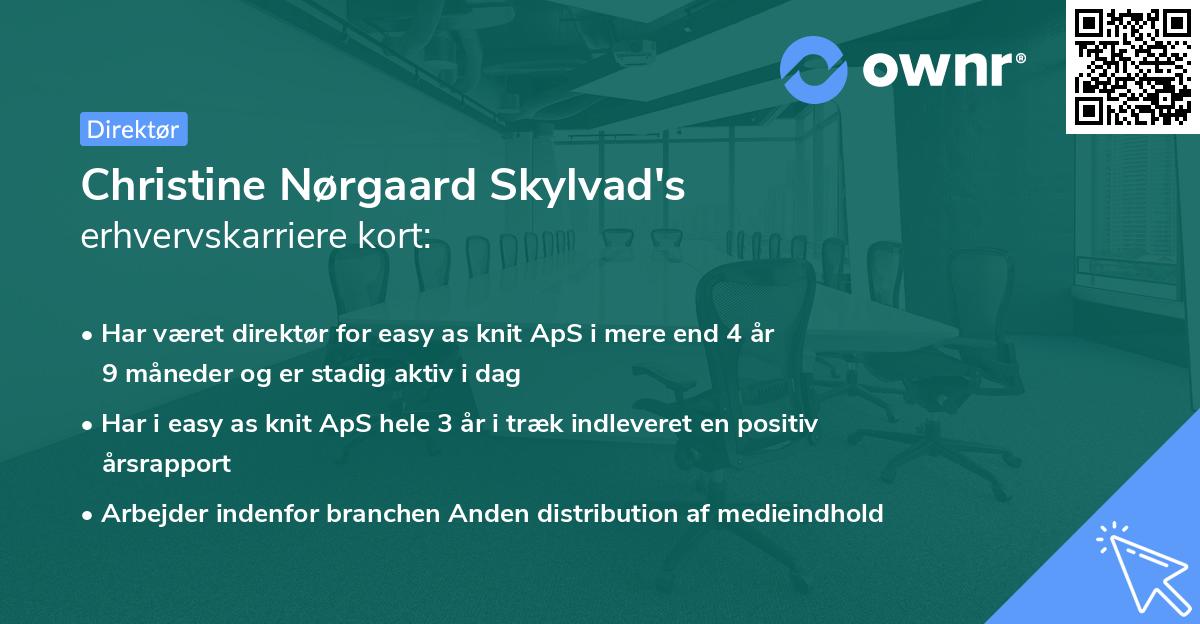 Christine Nørgaard Skylvad's erhvervskarriere kort