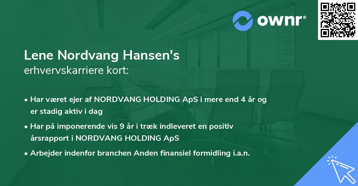 Lene Nordvang Hansen's erhvervskarriere kort