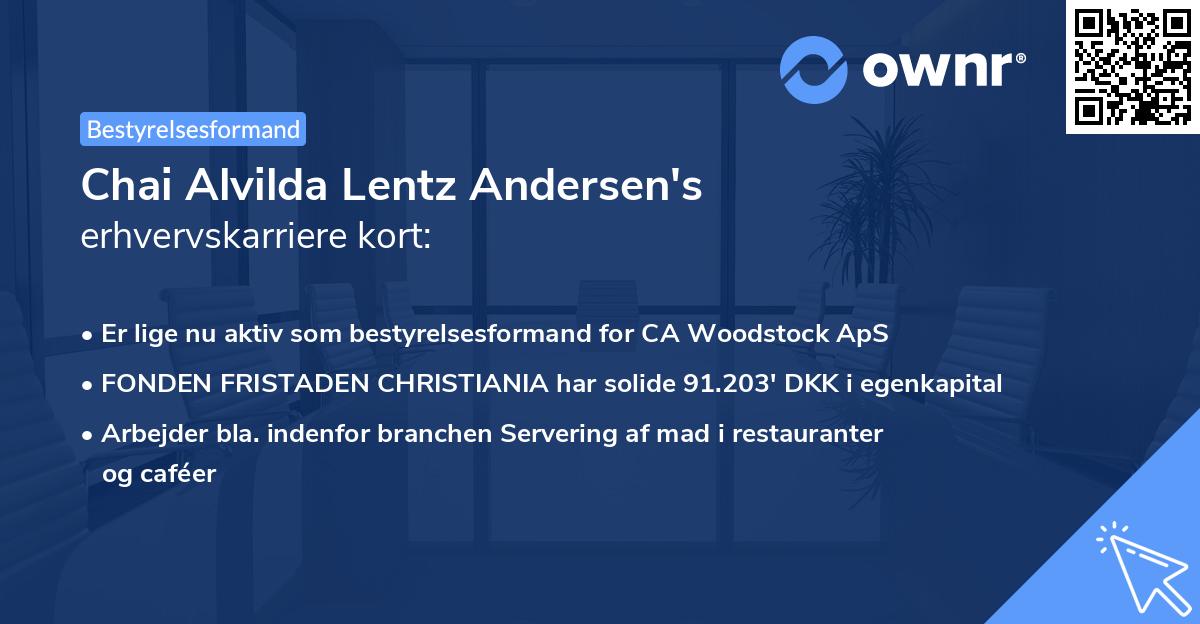Chai Alvilda Lentz Andersen's erhvervskarriere kort