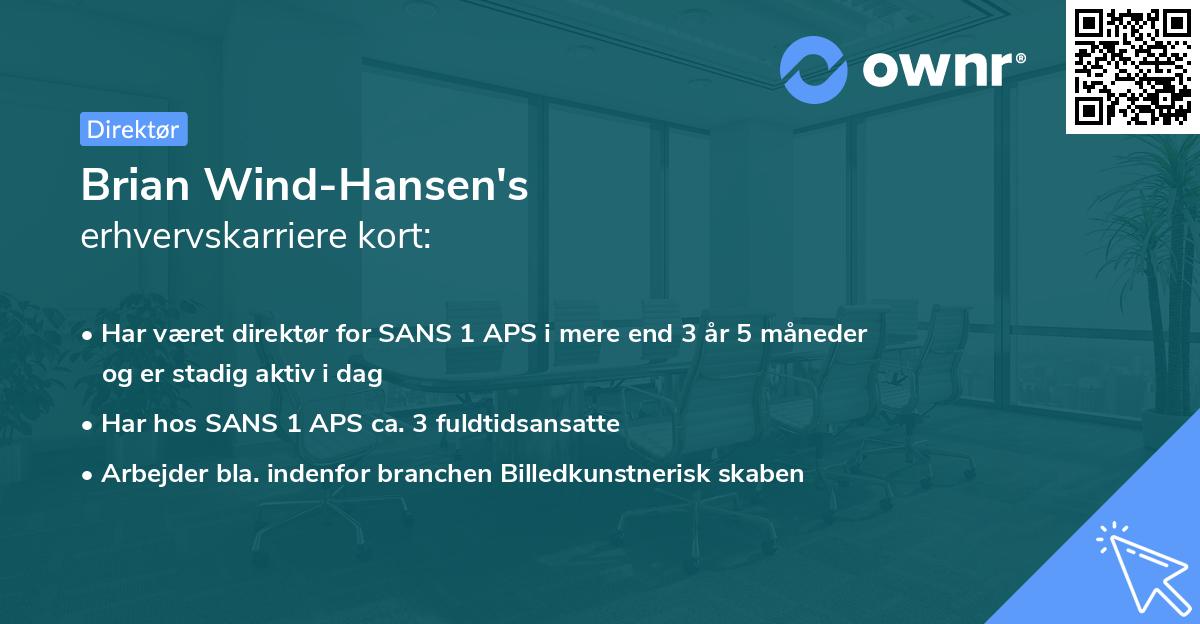 Brian Wind-Hansen's erhvervskarriere kort