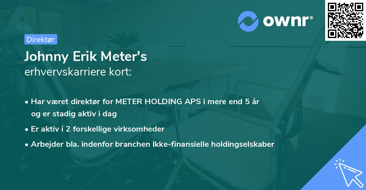 Johnny Erik Meter's erhvervskarriere kort