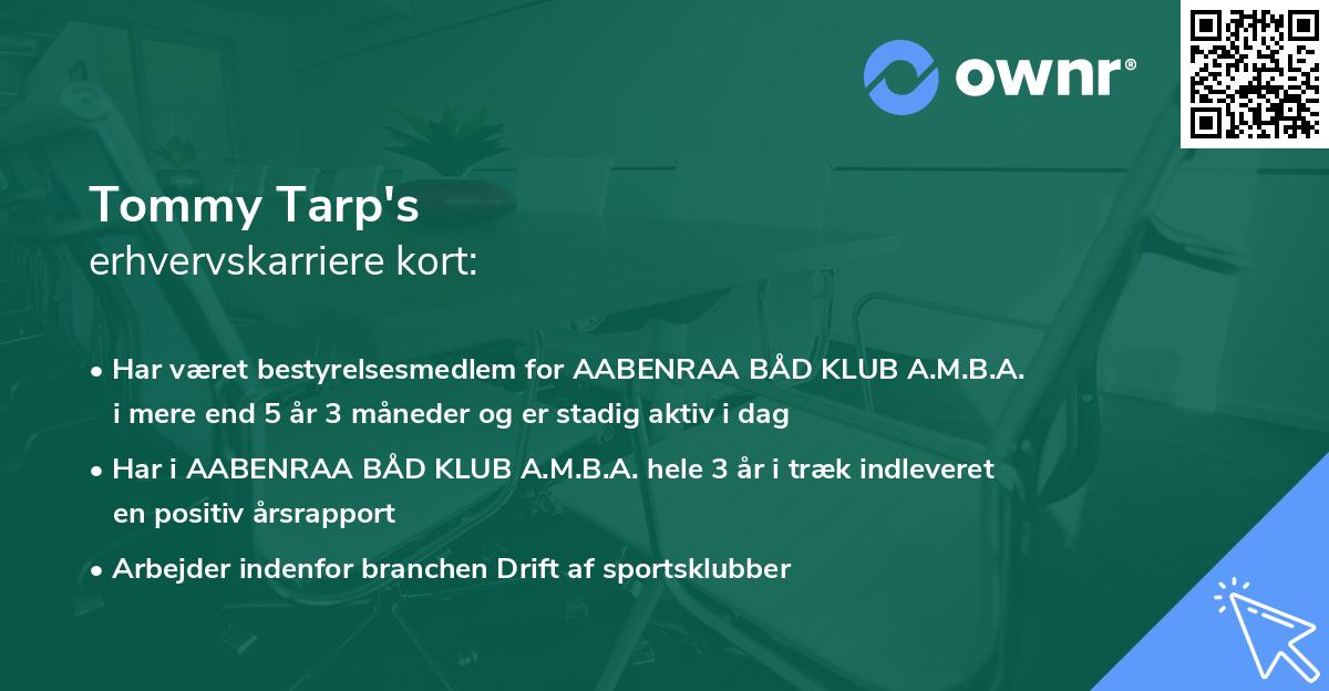 Tommy Tarp's erhvervskarriere kort