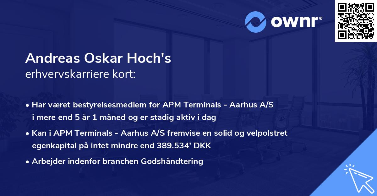 Andreas Oskar Hoch's erhvervskarriere kort